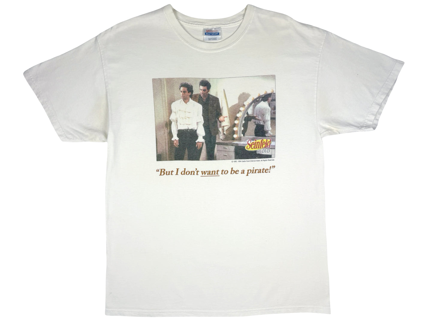 Vintage Seinfeld 'But I Don't Want To Be A Pirate' T-Shirt On DVD 90s y2k Jerry Kramer Comedy TV SHow
