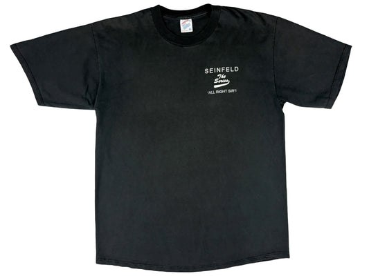 Vintage Seinfeld The Series Black T-Shirt All Right Sir 80s 90s Jerry 