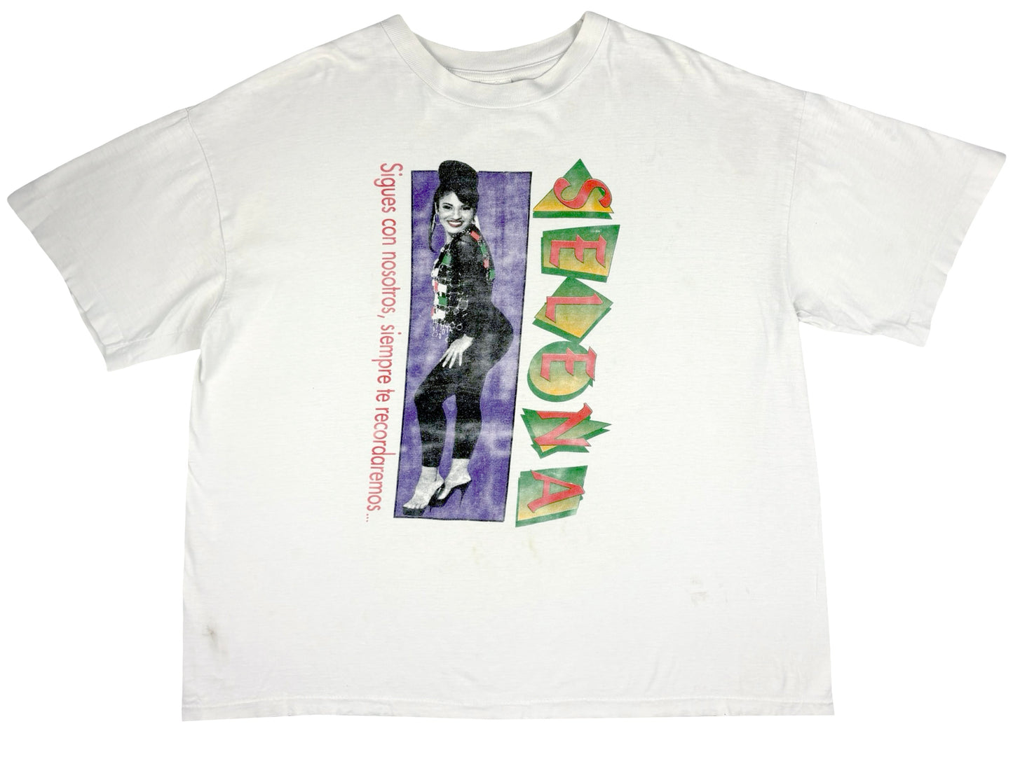 Vintage Selena Quintanilla-Pérez White T-Shirt Singer Mexican 90s Memorial Rap Tee