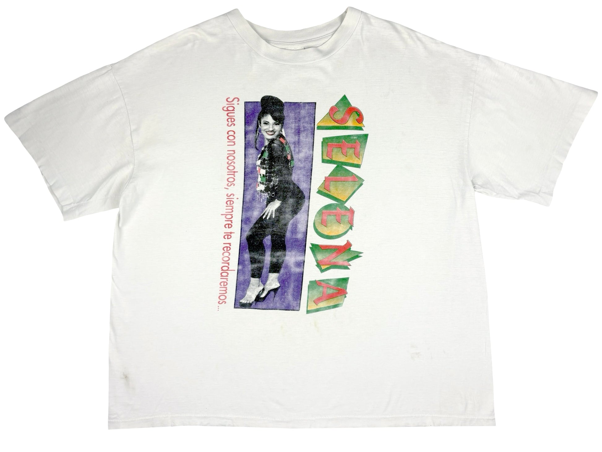 Vintage Selena Quintanilla-Pérez White T-Shirt Singer Mexican 90s Memorial Rap Tee