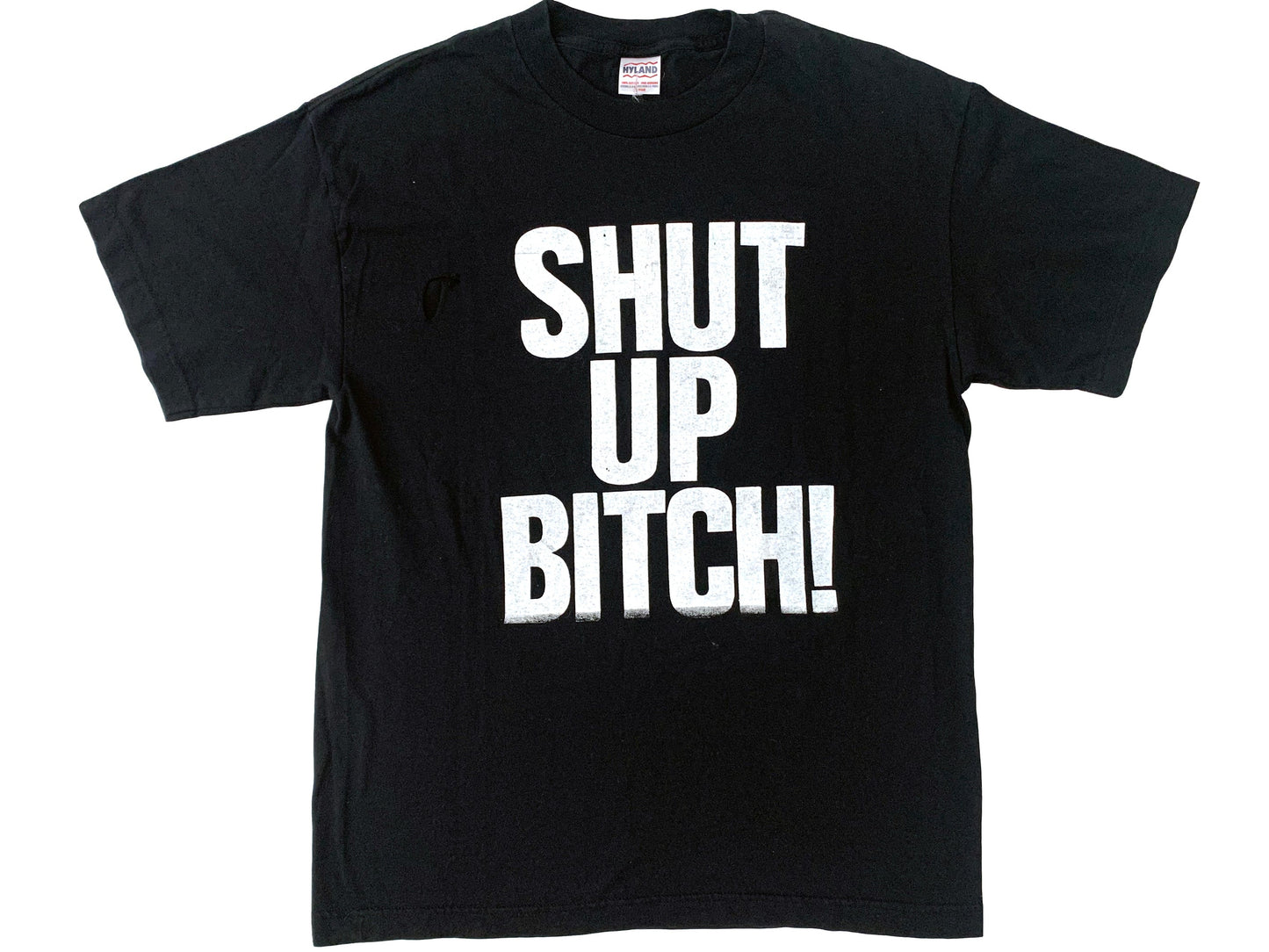 Vintage Shut Up Bitch Black T-Shirt Slogan Funny Humor 90s