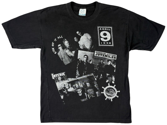 Vintage Sick Of It All Argentina 1994 T-Shirt Diferentes Acttitudes Juveniles Intense Mosh 90s Hardcore NY New York