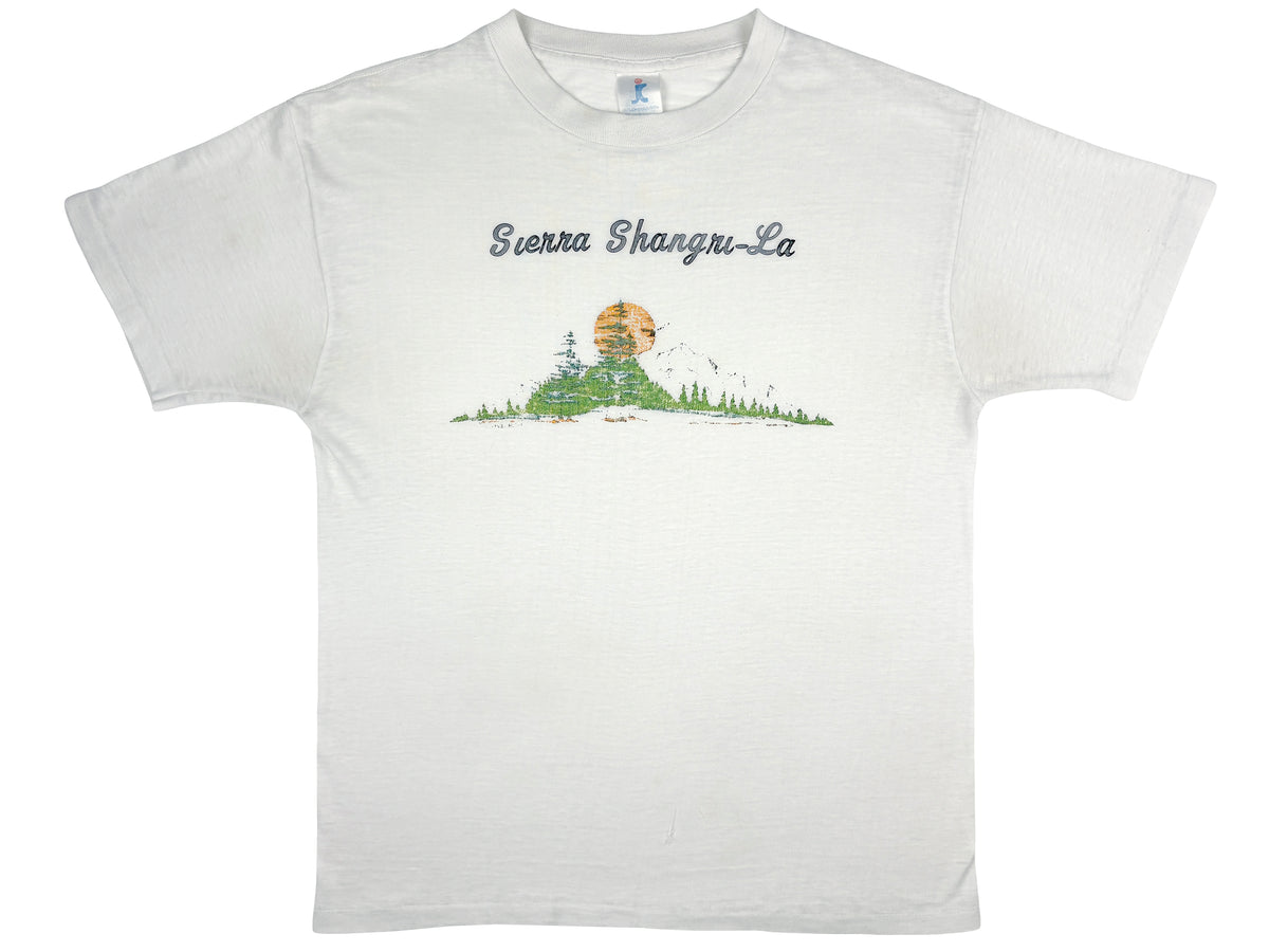 Vintage Sierra Shangri-La resort Threadbare T-Shirt Thin Worn Faded 80s 90s Downieville California