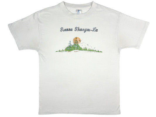 Vintage Sierra Shangri-La resort Threadbare T-Shirt Thin Worn Faded 80s 90s Downieville California
