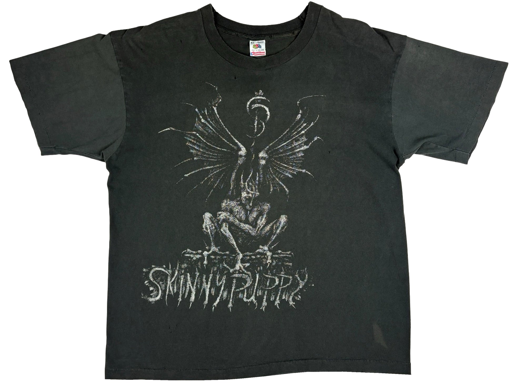 Vintage Skinny Puppy 'Last Rights' Tour Black T-Shirt 90s Rock Metal band Industrial