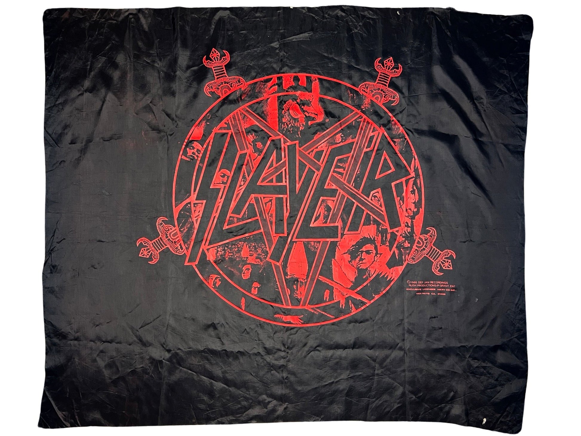 Vintage Slayer Nylon Banner Death Metal 80s 90s Def Jam