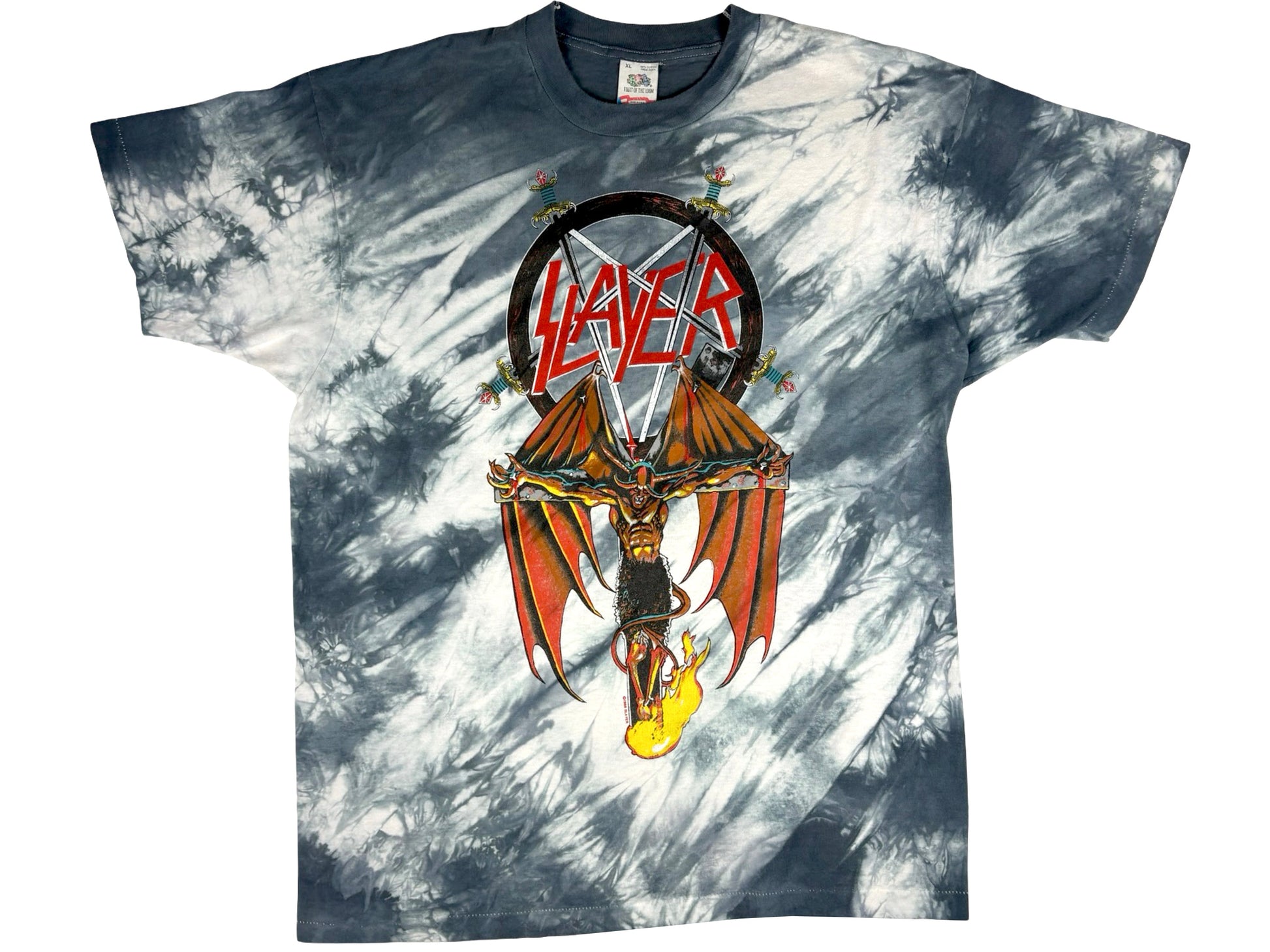 Vintage Slayer Tie-Dye T-Shirt Heavy Metal 80s 