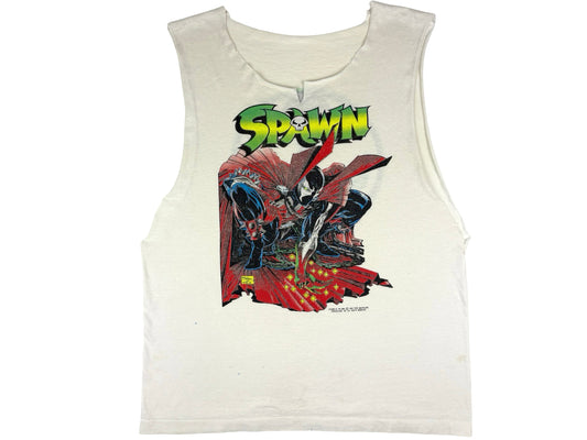 Vintage Spawn Chopped White T-Shirt Image Comics Todd McDarlane 90s COmic Book
