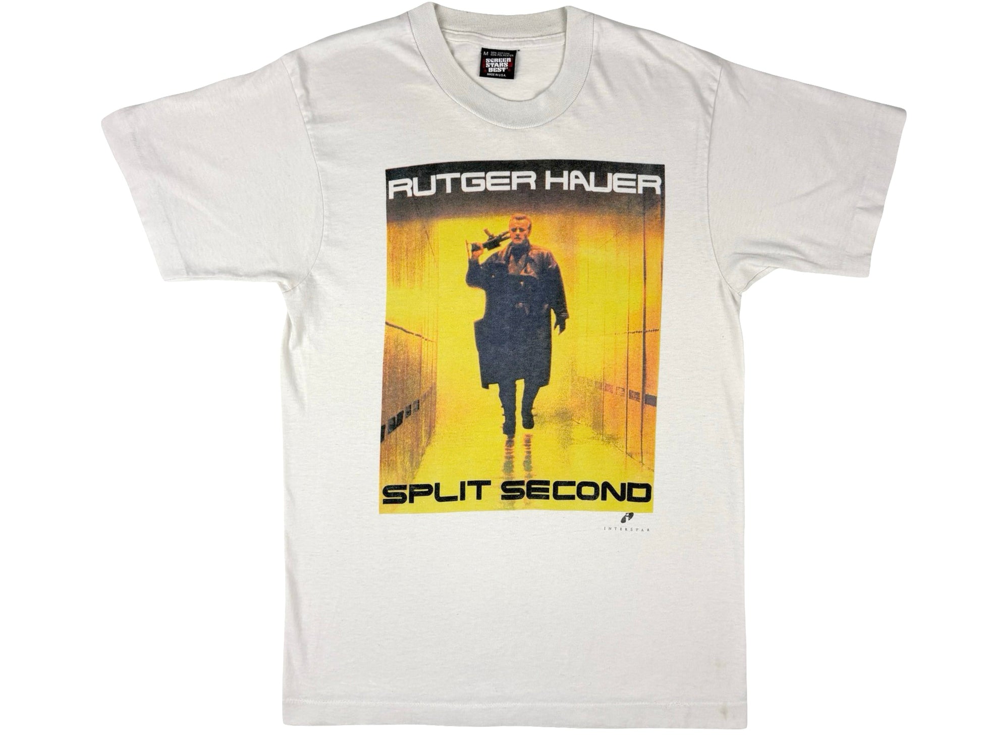 Vintage Split Second Rutger Hauer White T-Shirt Movie 90s Action Sci-Fi Science Fiction