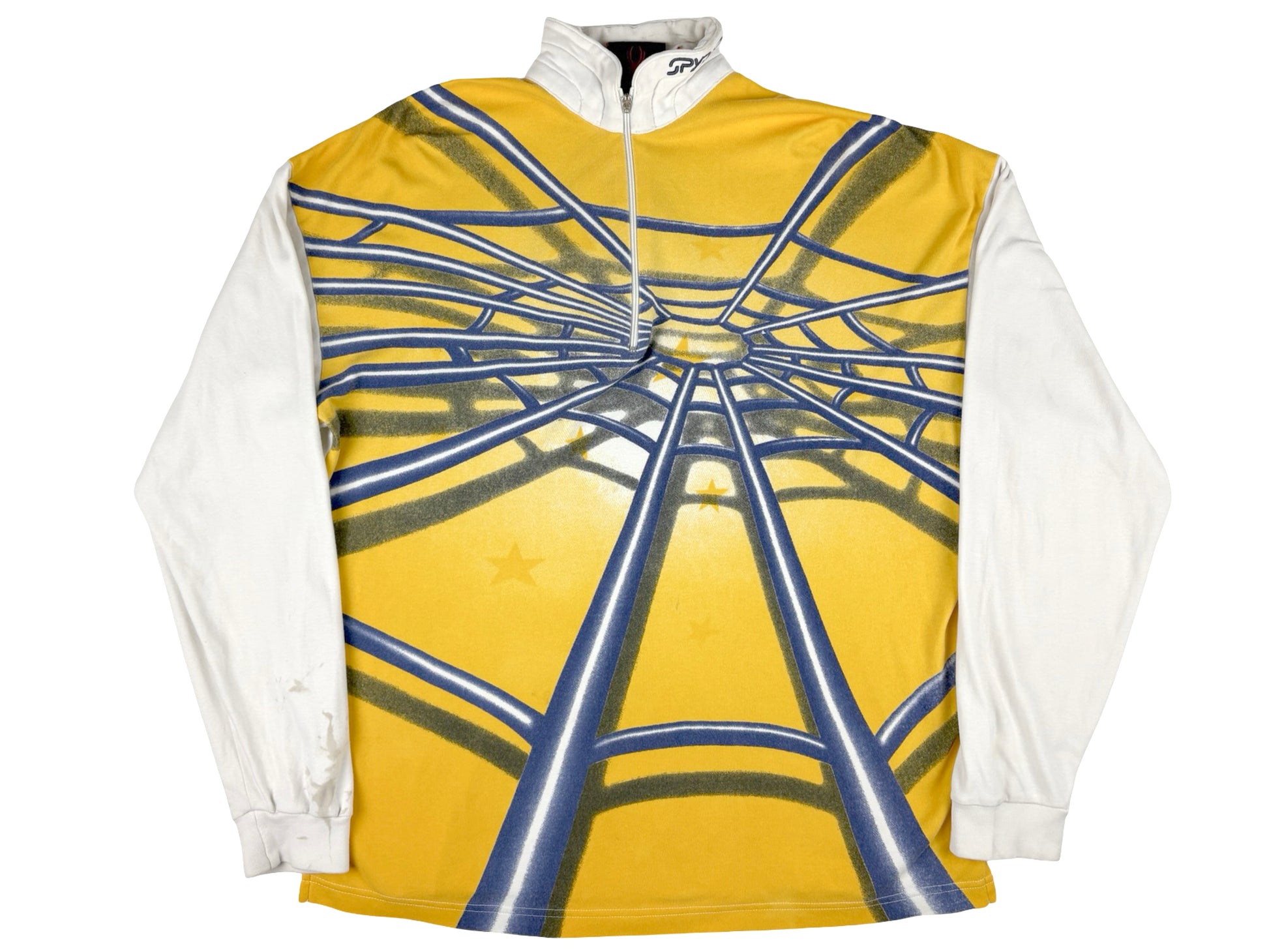 Vintage Spyder Yellow & White Quarter Zip Shirt 90s y2k 