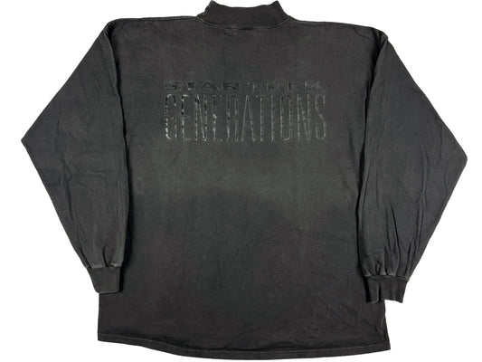 Vintage Star Trek 'Generations' Mock Neck Black L/S Shirt