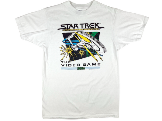Vintage Sega Star Trek Video Game White T-Shirt 80s 90s VG