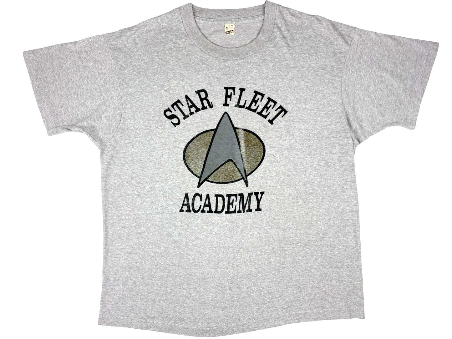 Vintage Star Trek Star Fleet Academy Grey T-Shirt 80s 90s TNG The Next Generation Sci-Fi Science Fiction TV Show