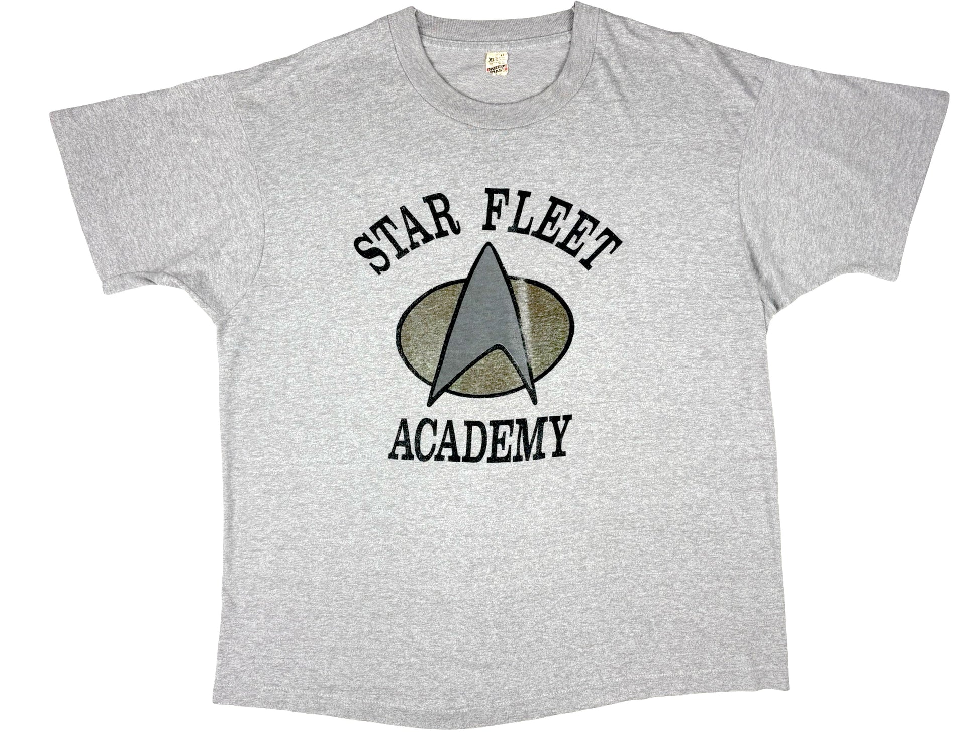Vintage Star Trek Star Fleet Academy Grey T-Shirt 80s 90s TNG The Next Generation Sci-Fi Science Fiction TV Show