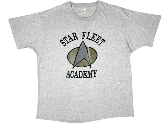 Vintage Star Trek Star Fleet Academy Grey T-Shirt 80s 90s TNG The Next Generation Sci-Fi Science Fiction TV Show