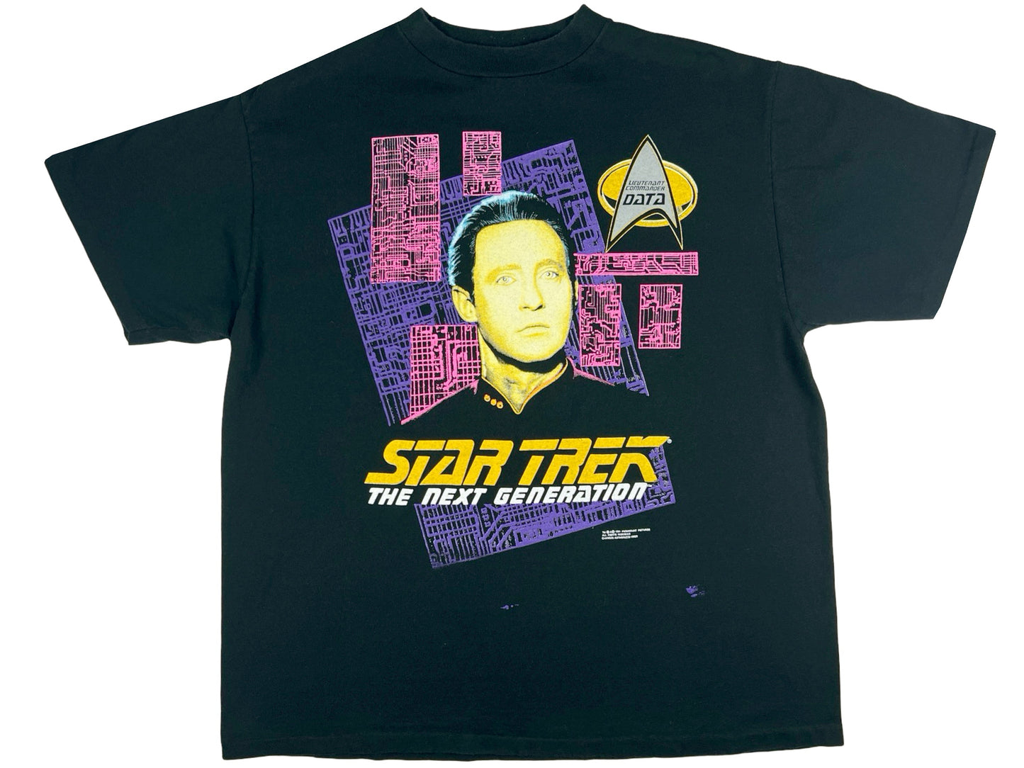 Vintage Star Trek 'The Next Generation' Data Black T-Shirt
