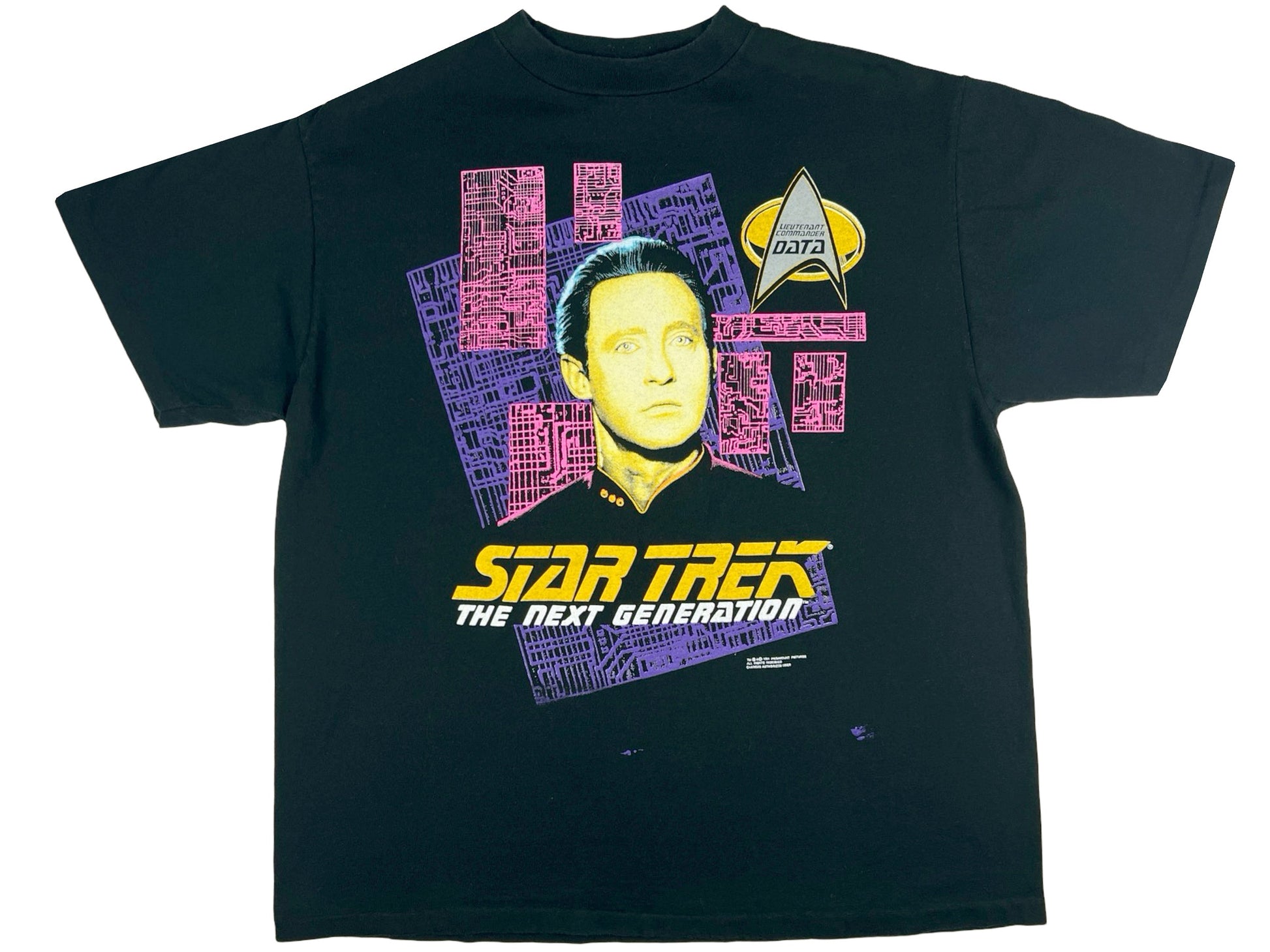 Vintage Star Trek 'The Next Generation' Data Black T-Shirt