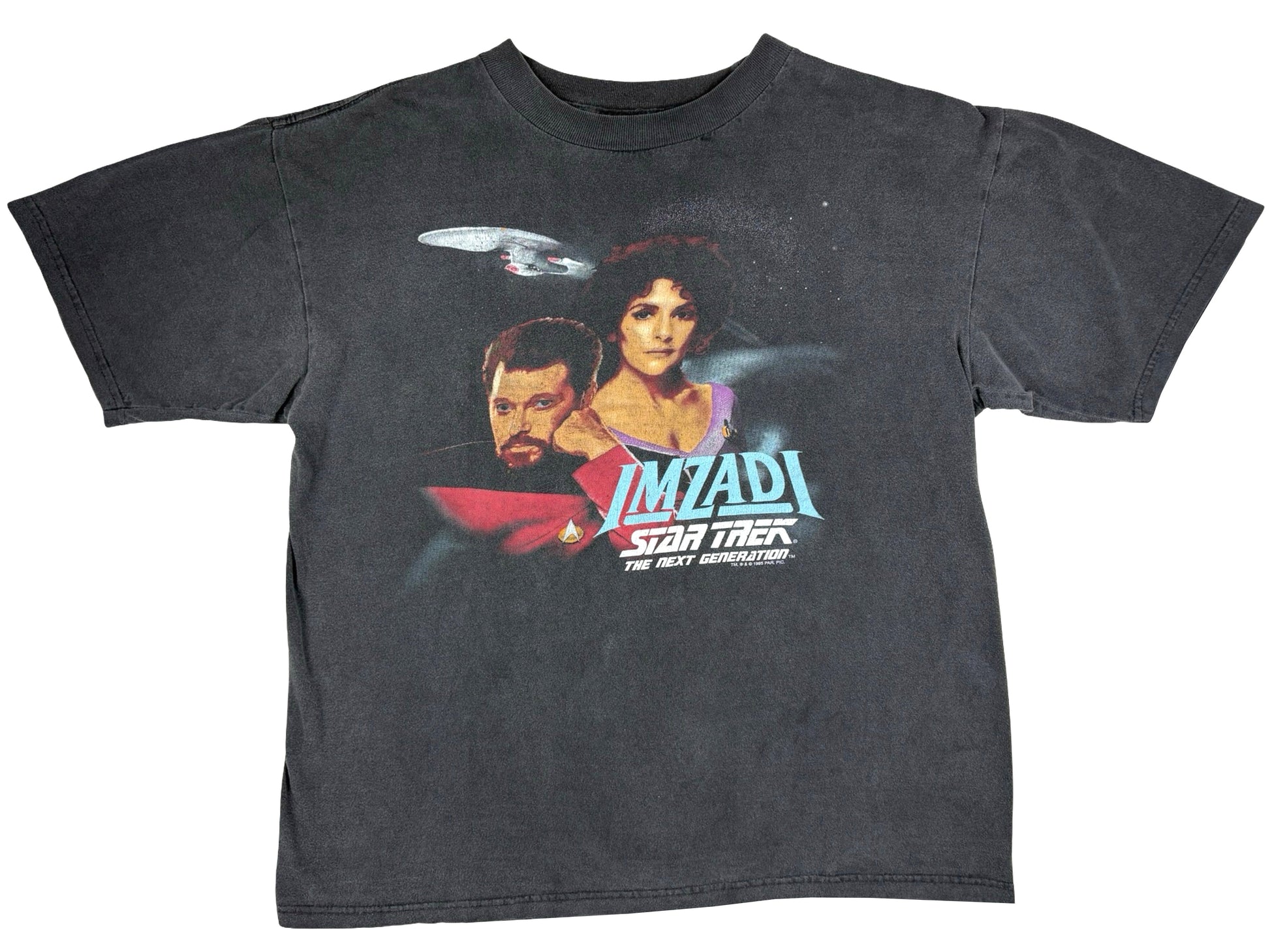 Vintage Star Trek The Next Generation 'Imzadi' Book Black T-Shirt TNG Novel Sci-Fi Science Fiction Deanna Troi William Riker 90s