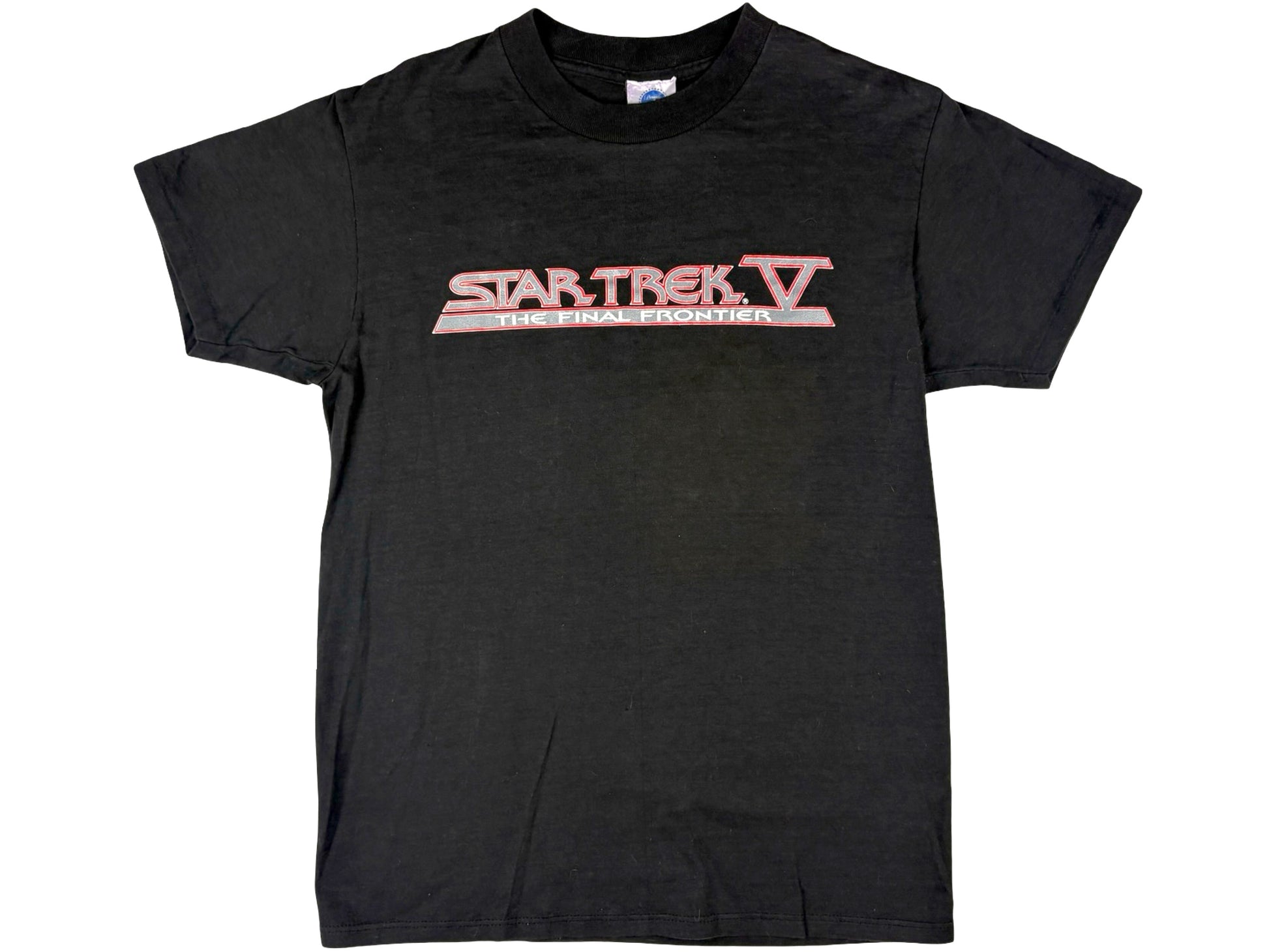 Vintage Star Trek V The Final Frontier Black T-Shirt Movie Sci-Fi Science Fiction 80s