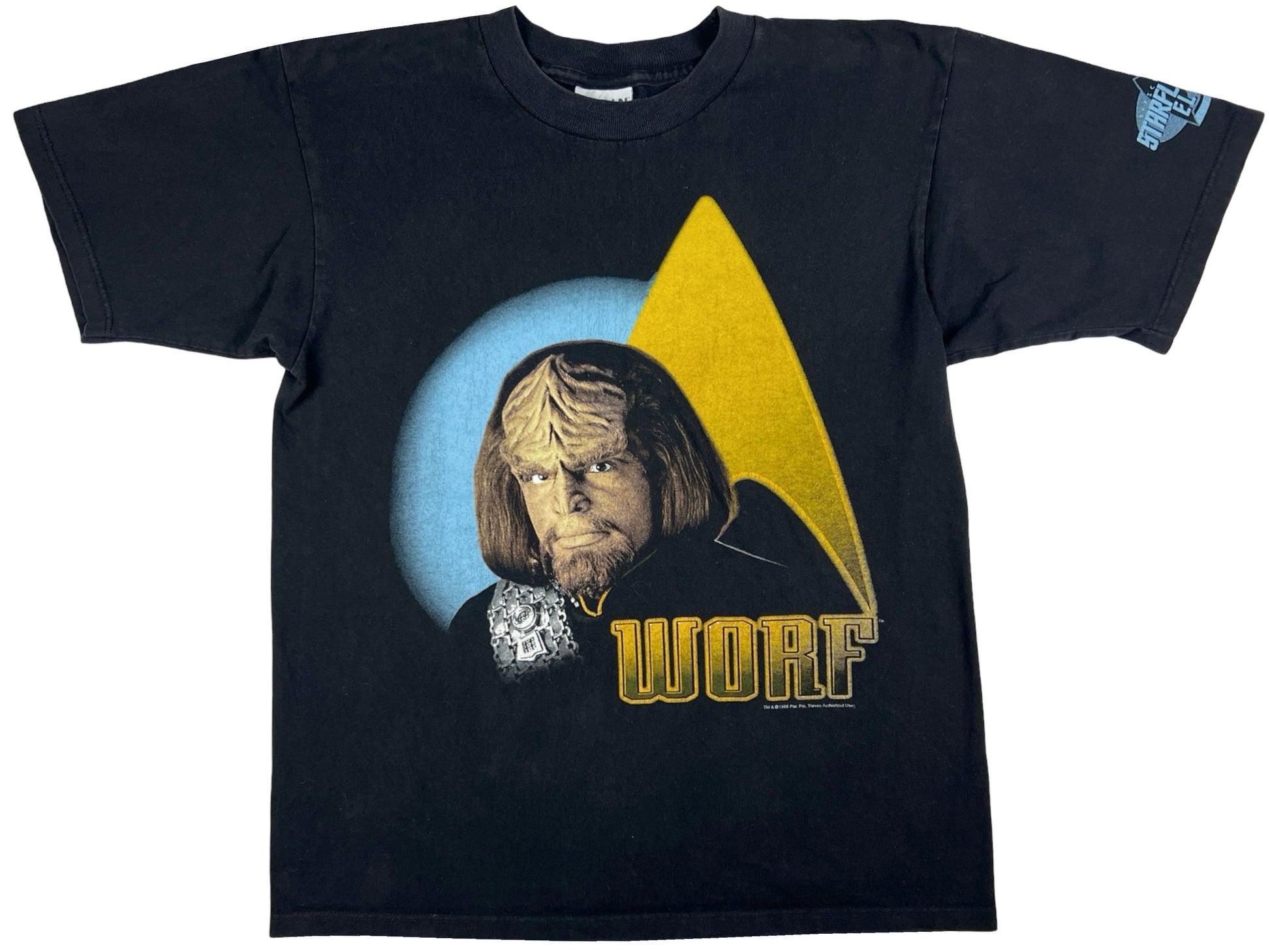 Vintage Star Trek Worf Black T-Shirt Sci-Fi Science Fiction TV SHow 90s