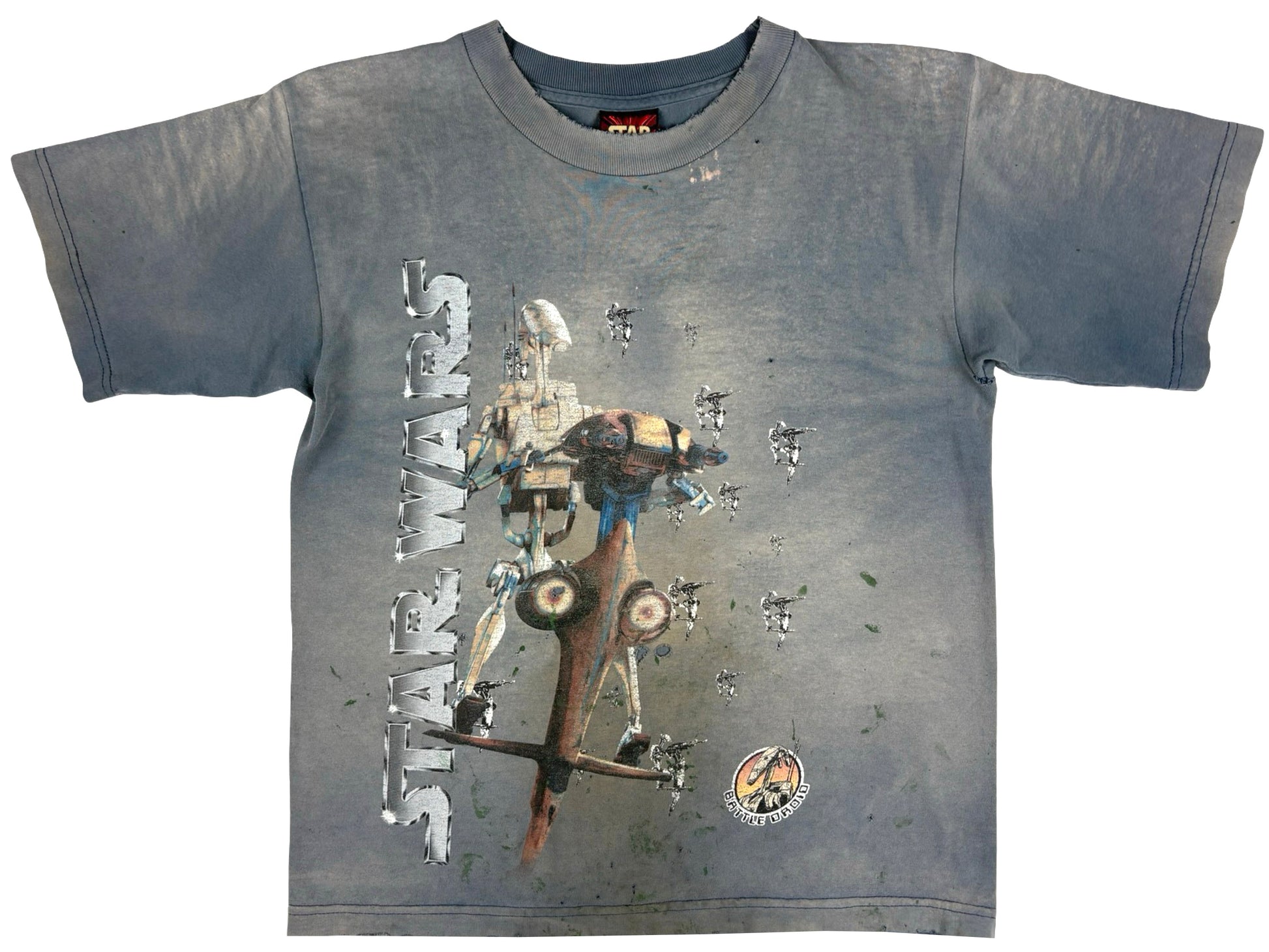 Vintage Star Wars Battle Droid Faded T-Shirt Thrashed Sci-Fi Science Fiction 90s y2k Movie