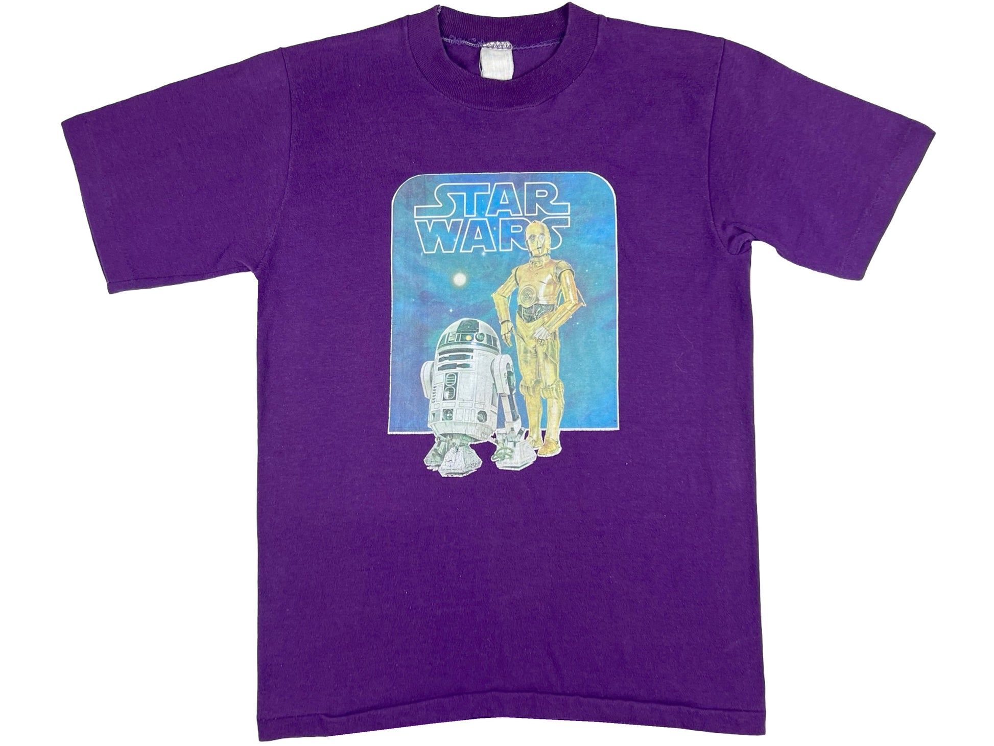 Vintage Star Wars C3-PO & R2D2 Movie Purple T-Shirt