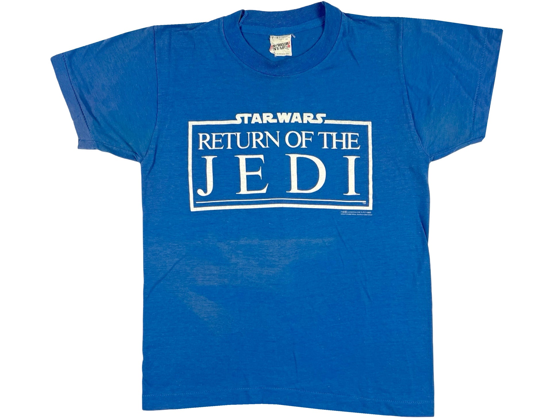 Vintage Star Wars Return of the Jedi Blue T-Shirt Movie Sci-Fi Science Fiction