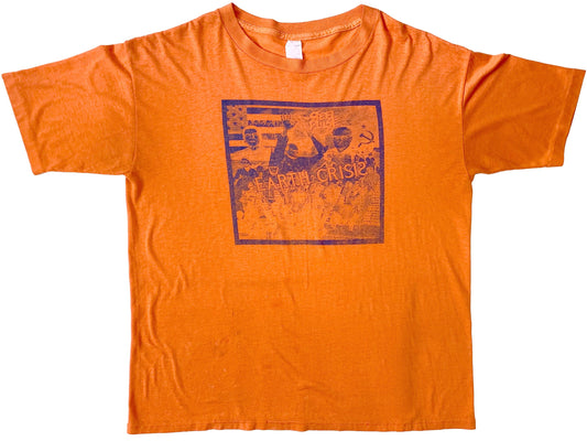Vintage Steel Pulse 'Earth Crisis' orange T-Shirt Reggae Dub Jamaican 80s 90s