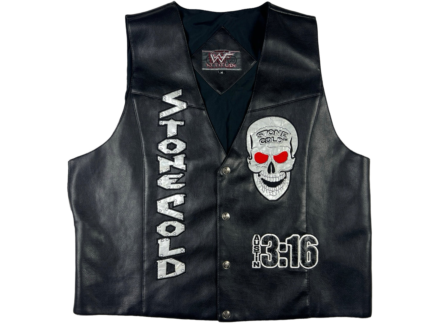 Vintage Stone Cold Steve Austin 3:16 Leather Vest WWF WWE 90s y2k