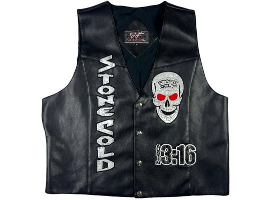 Vintage Stone Cold Steve Austin 3:16 Leather Vest WWF WWE 90s y2k