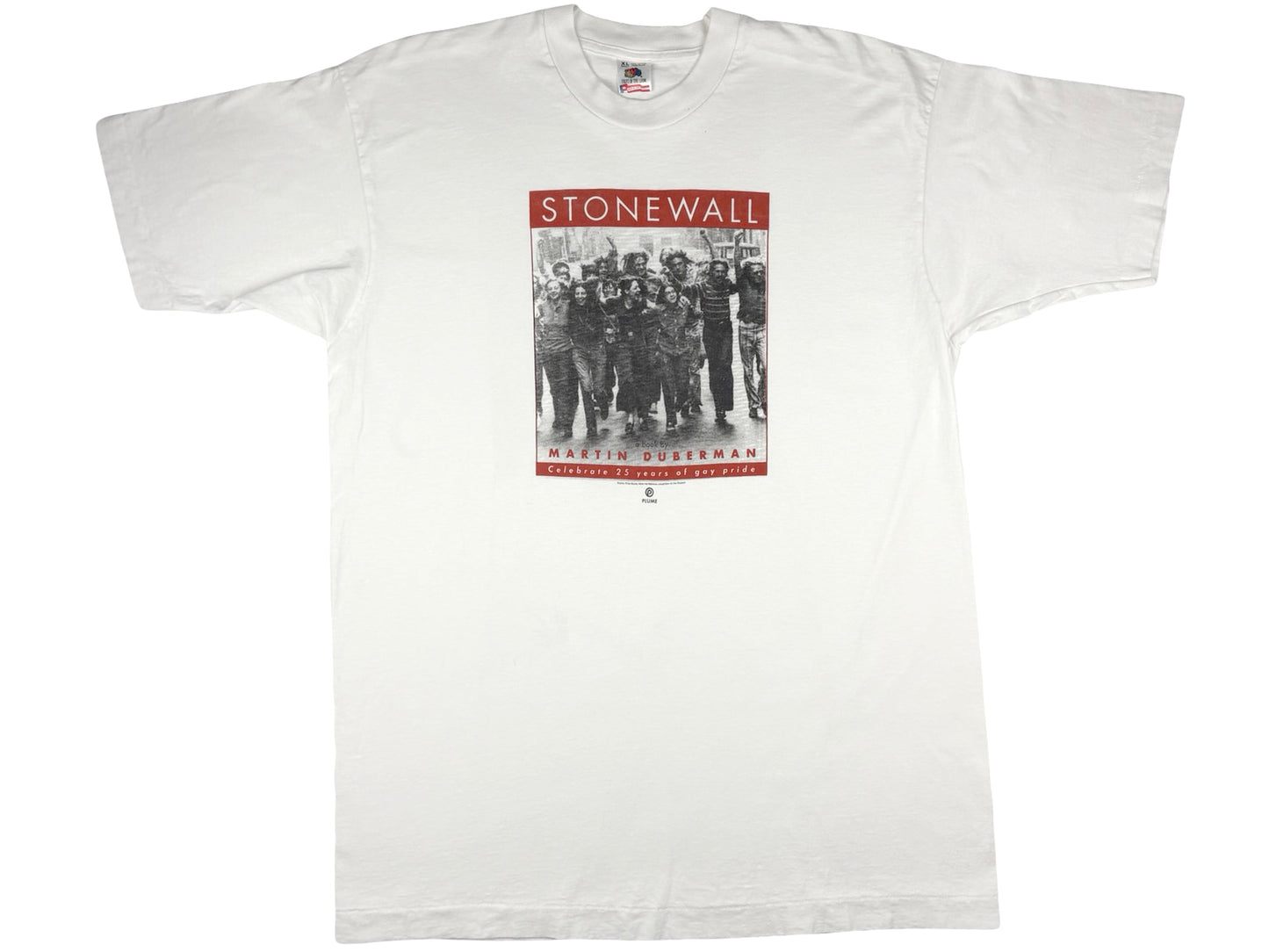 Vintage Stonewall 25th Anniversary Book White T-Shirt 90s Gay Rights NYC New York