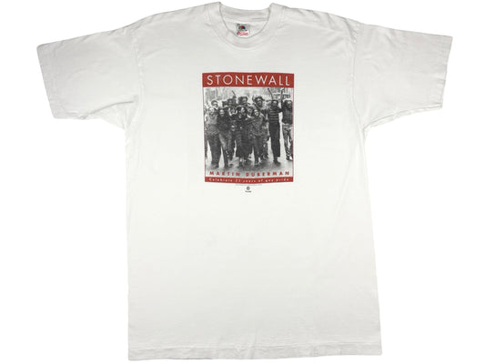 Vintage Stonewall 25th Anniversary Book White T-Shirt 90s Gay Rights NYC New York