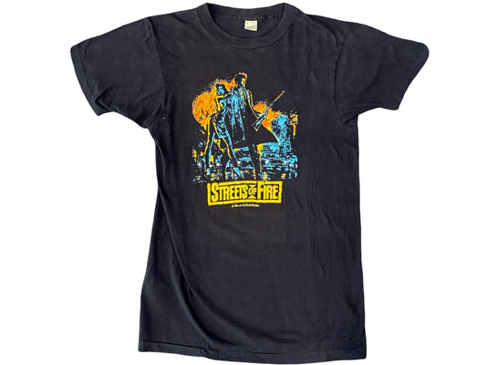 Vintage Streets of Fire Movie Black T-Shirt 80s Rock & Roll Fable