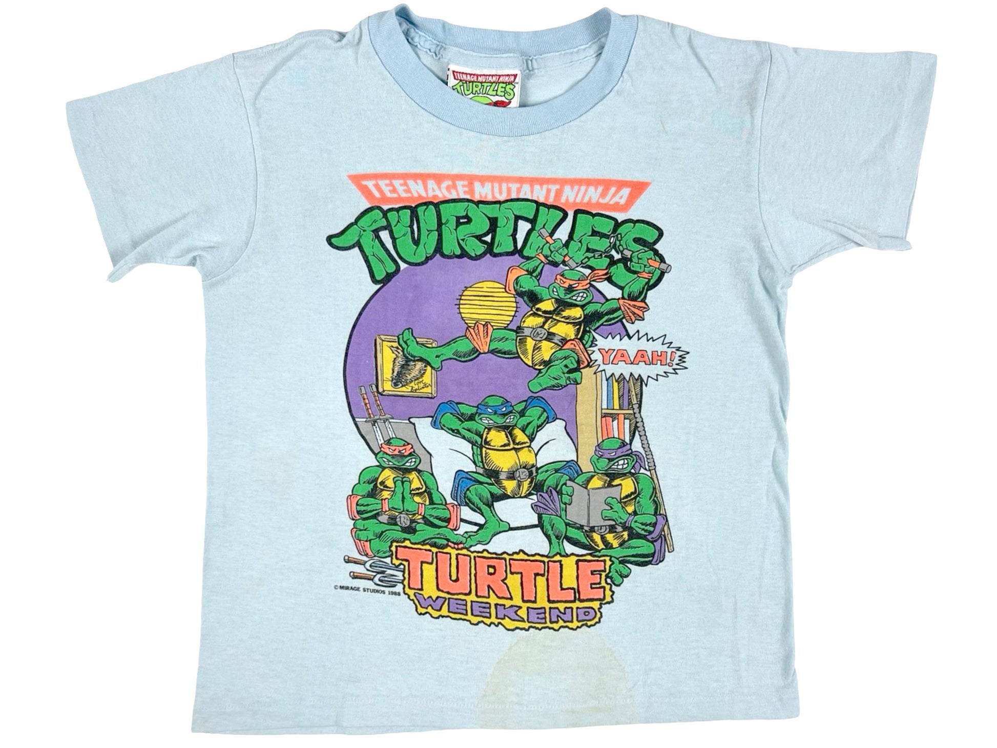 Vintage Teenage Mutant Ninja Turtles 'turtle Weekend' Blue T-Shirt TMNT 80s 90s