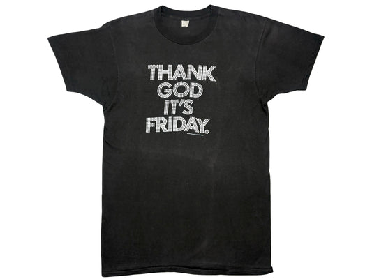 Vintage Thank God It's Friday Movie Black T-Shirt 70s TGIF Disco 