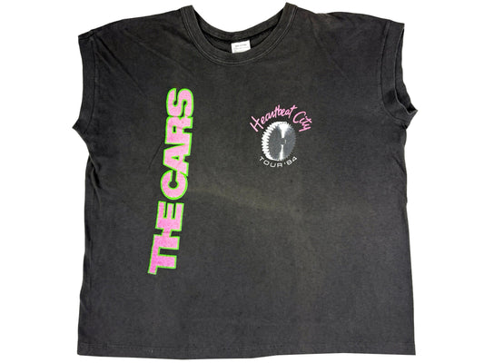 Vintage The Cars 'Heartbeat City' 1984 Tour Sleeveless Black T-Shirt Rock n Roll 80s