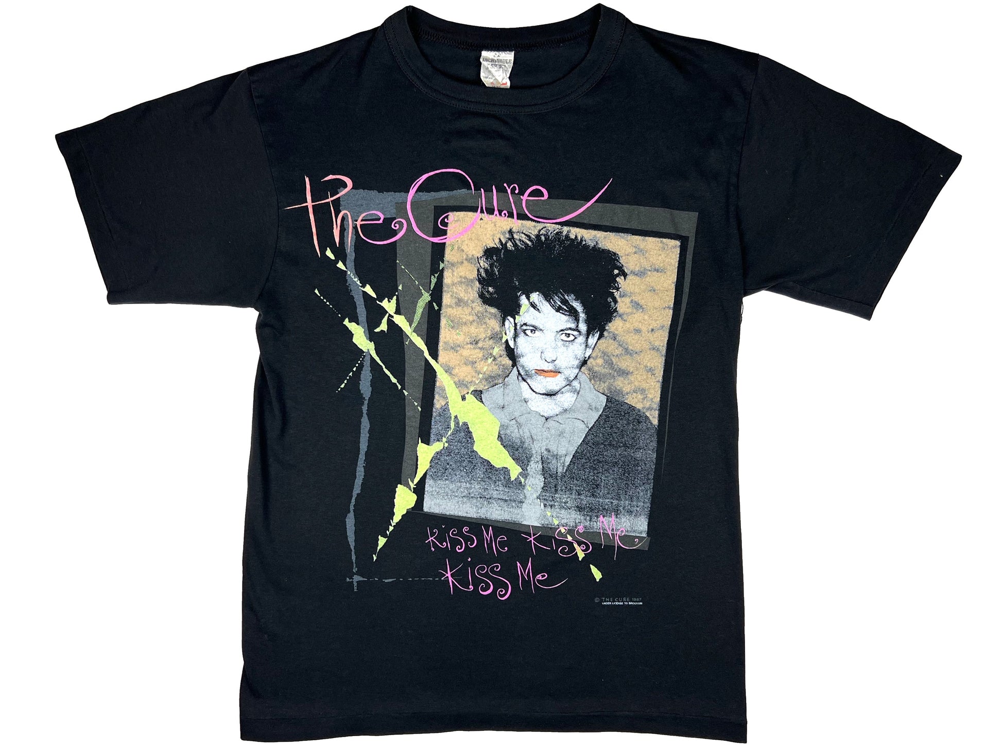 Vintage The Cure 'Kiss Me' Black T-Shirt RObert Smith 80s 90s Emo Goth Indie Rock band
