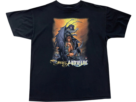 Vintage The Darkness & Witchblade Comic Fashion Victim Black T-Shirt Image Comics 90s 