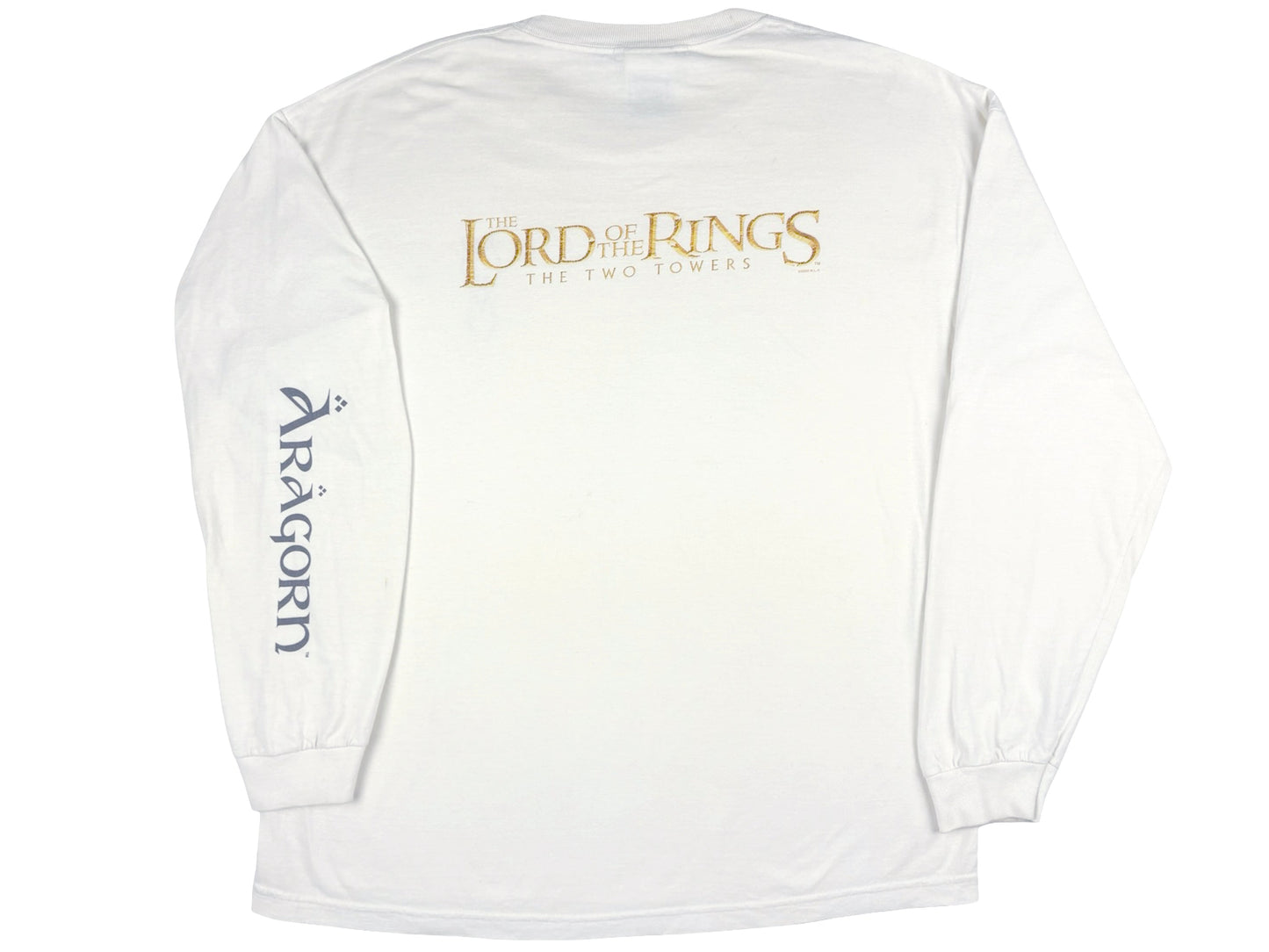 Vintage The Lord of The Rings 'The Two Towers' Aragorn White L/S Shirt