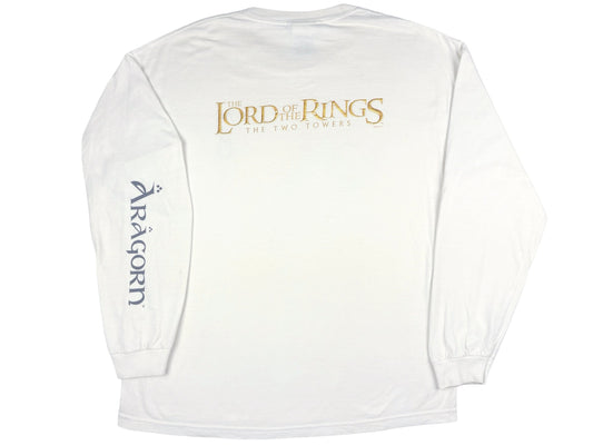 Vintage The Lord of The Rings 'The Two Towers' Aragorn White L/S Shirt