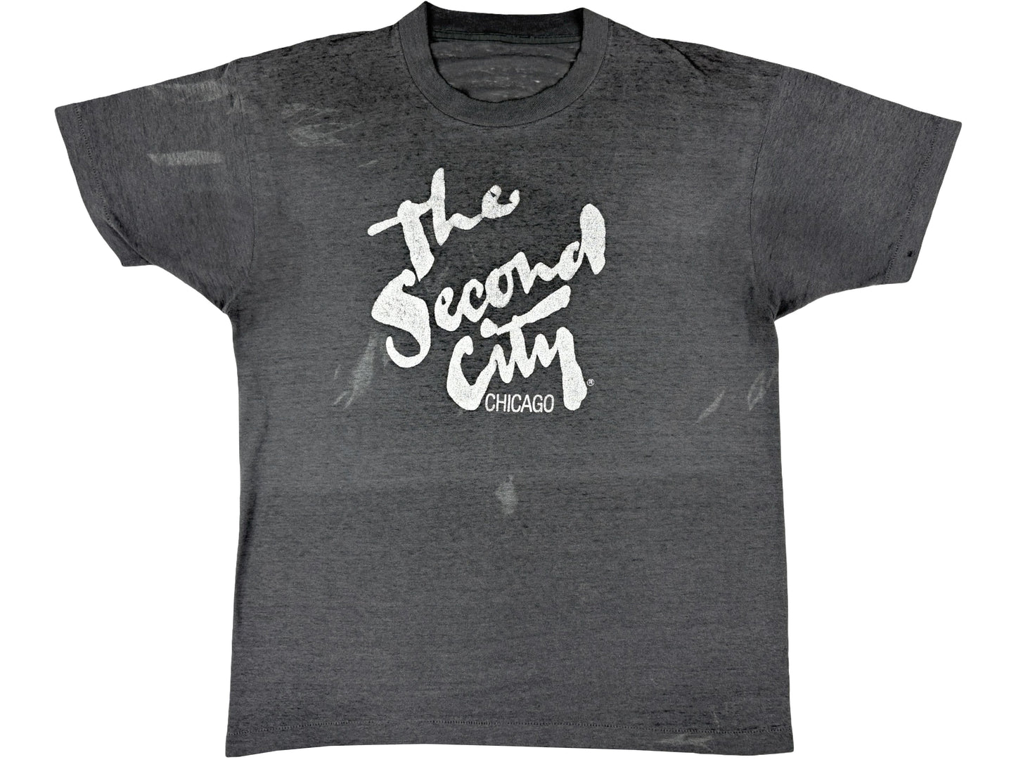 Vintage The Second City Chicago Threabdare T-Shirt Thin Faded Worn 80s Sketch Comedy