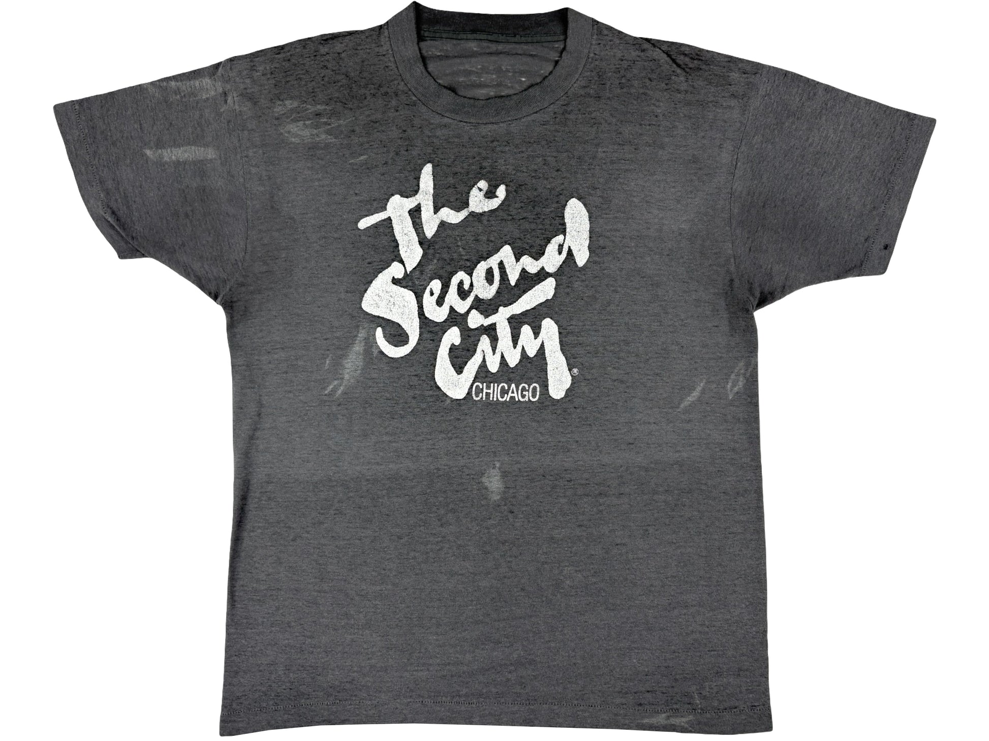 Vintage The Second City Chicago Threabdare T-Shirt Thin Faded Worn 80s Sketch Comedy