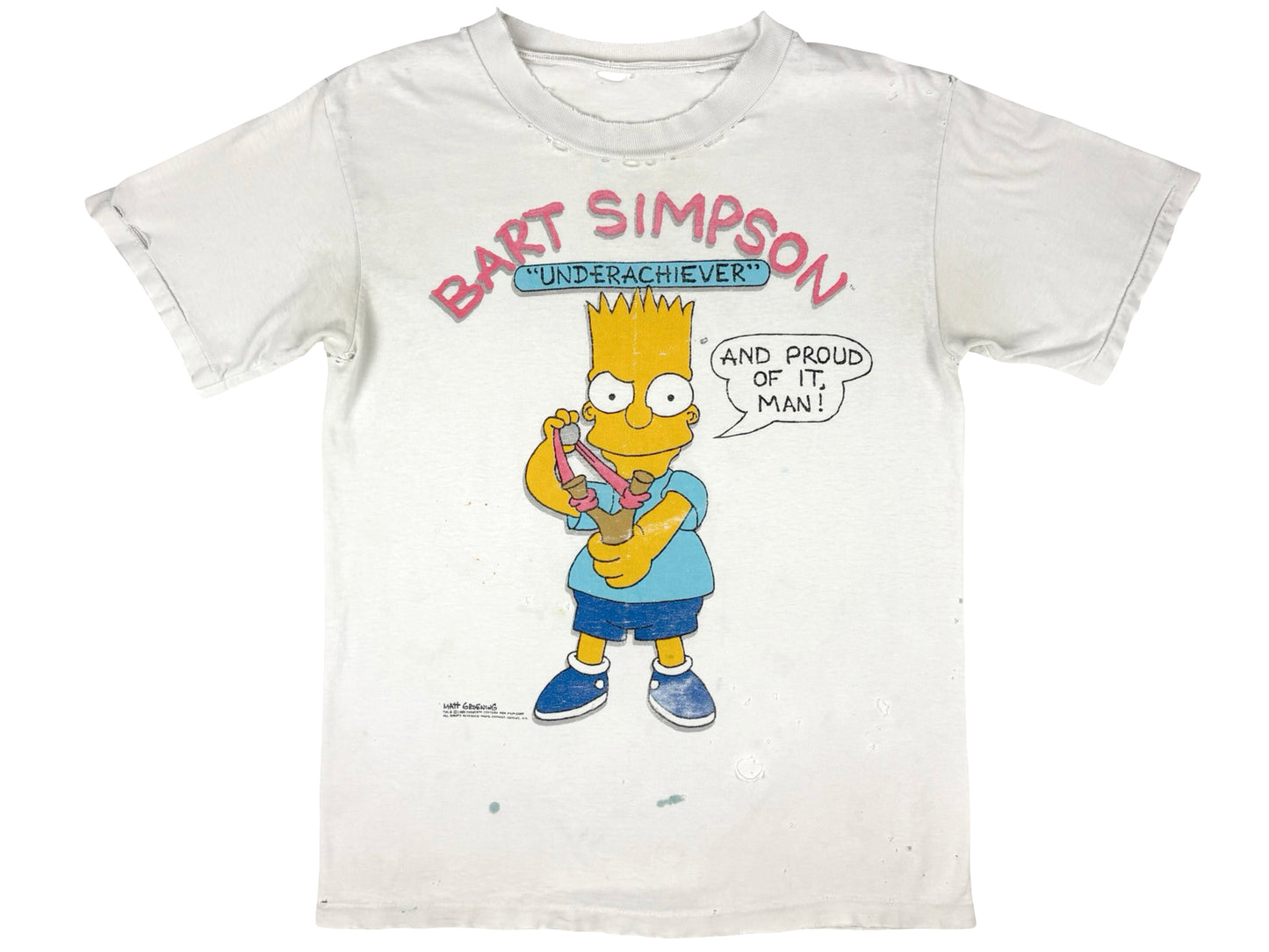 Vintage The Simpsons Bart The Underachiever Thrashed T-Shirt