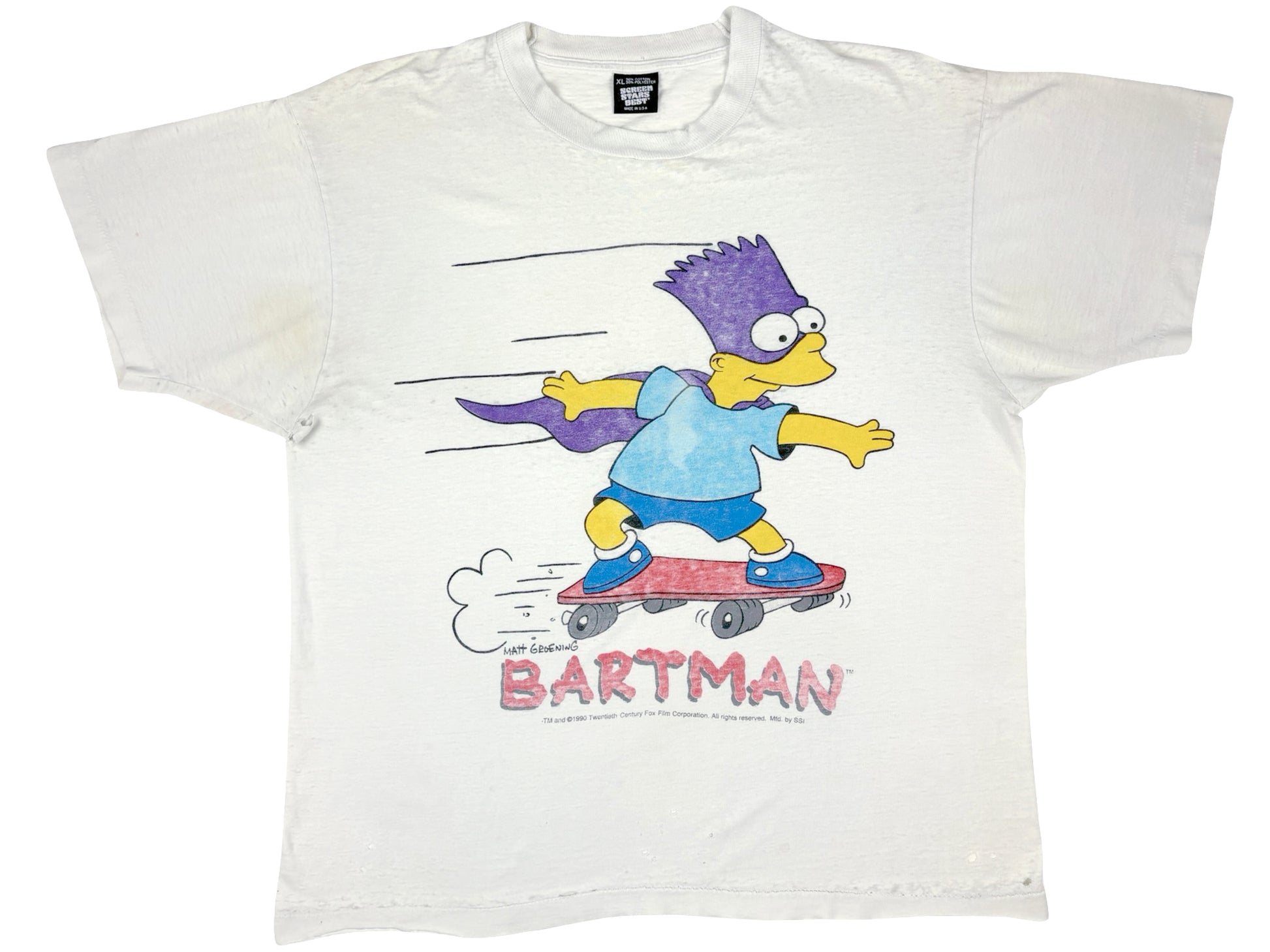 Vintage The Simpsons Bartman White T-Shirt
