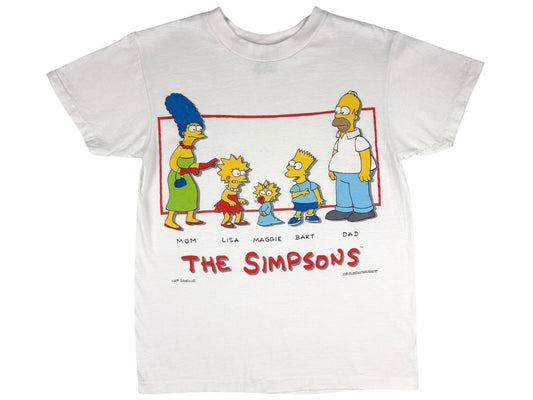 Vintage The Simpsons Family White T-Shirt 90s Cartoon TV Show