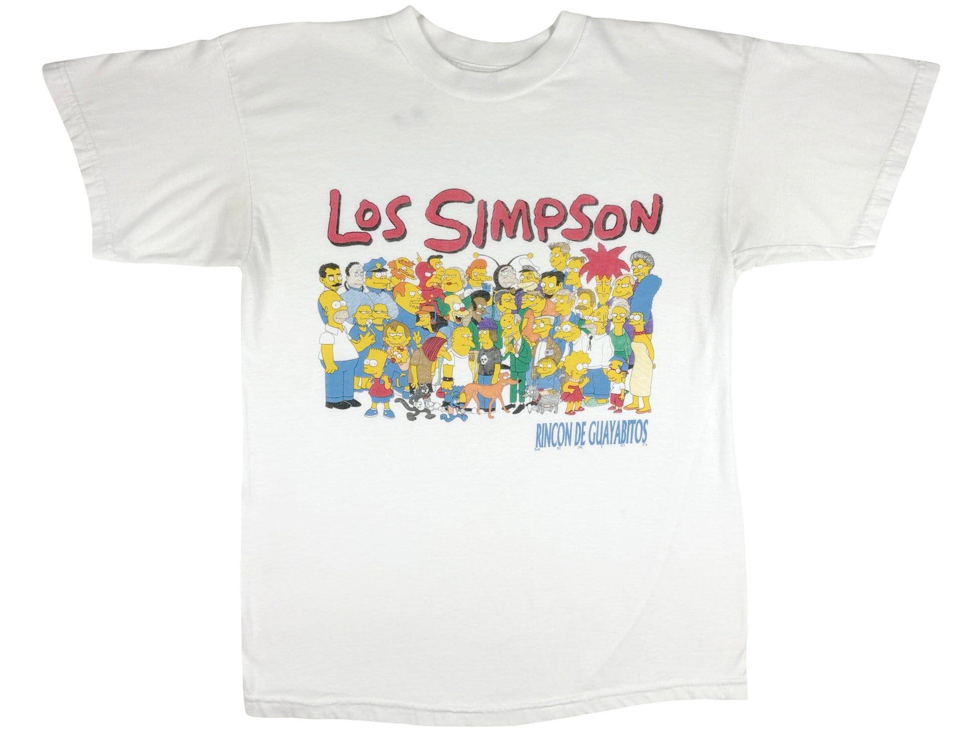 Vintage The Simpsons Los Simpson Mexico T-Shirt Rincon De Guayabitos Tourist Souvenir 90s Cartoon