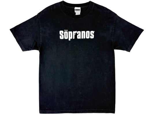 Vintage The Sopranos Black T-Shirt HBO TV Show Mob Mafia New Jersey 90s y2k