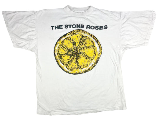 Vintage The Stone Roses White T-Shirt 90s Brit Pop UK Indie Rock band