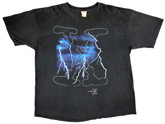 Vintage The X-Files Big X & Lightning Black T-Shirt TV Show Movie 90s Sci-Fi Science Fiction