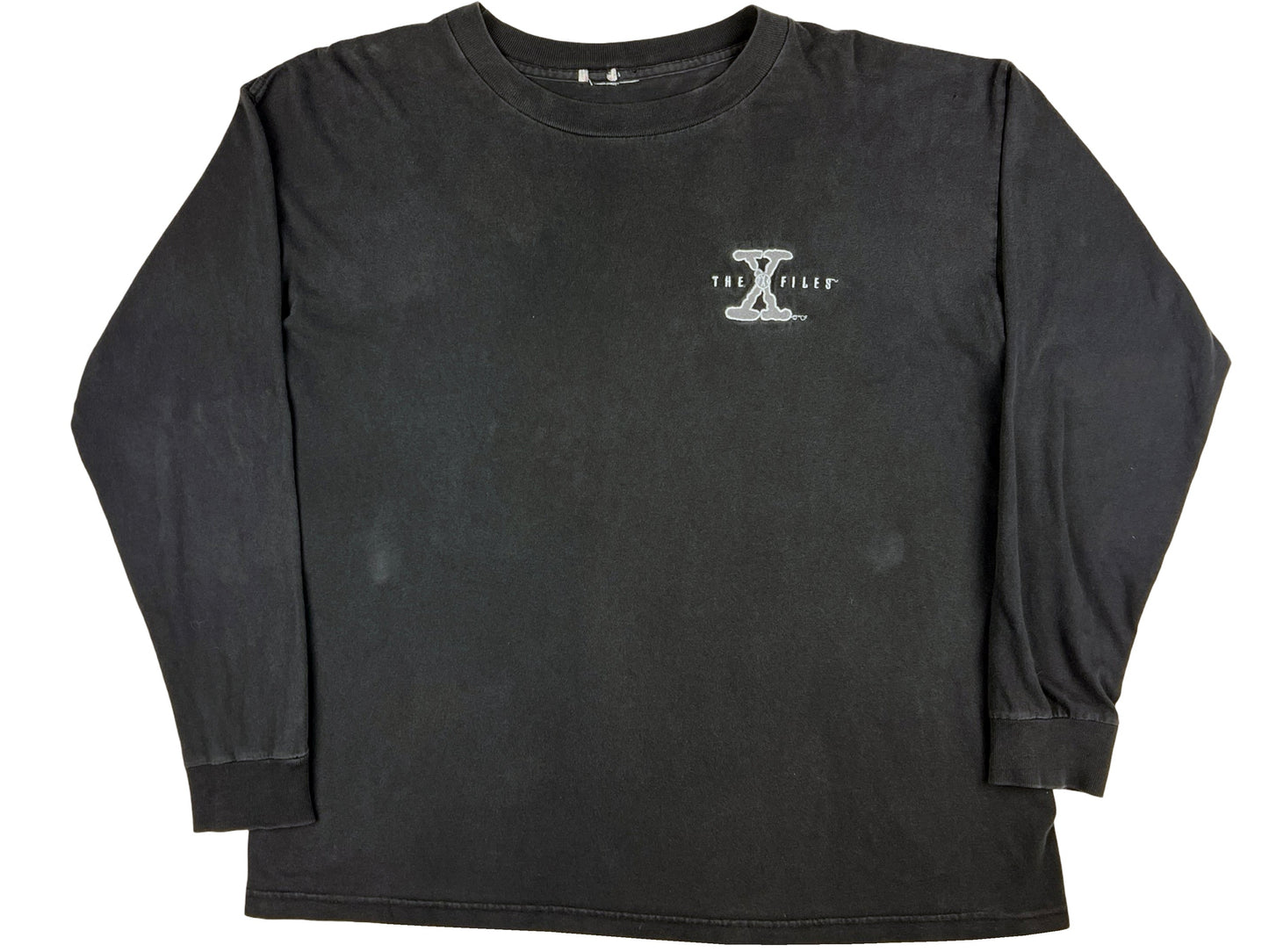 Vintage The X-Files Embroidered Black L/S Shirt 90s Sci-Fi Horror Science Fiction TV Show